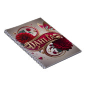 Elegant Flower Art with Gold Accents ノートブック (右側)