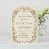 elegant  flower baby shower invitations 招待状 (スタンド正面)