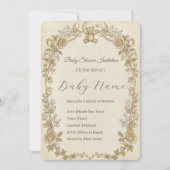 elegant  flower baby shower invitations 招待状 (正面)