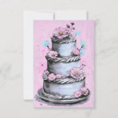 Elegant Flower Cake Birthday Card カード (正面)