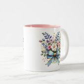 Elegant Flower Coffee Cup Gift for Her ツートーンマグカップ (正面右)