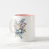 Elegant Flower Coffee Cup Gift for Her ツートーンマグカップ (正面左)