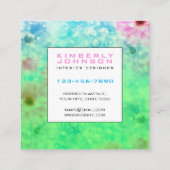 Elegant Flower Design Minimalist Editable Square B スクエア名刺 (裏面)