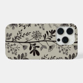 Elegant Flower Garden Reverie XL black beige iPhoneケース (裏面横)