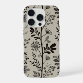 Elegant Flower Garden Reverie XL black beige iPhone 15 Proケース