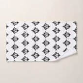 Elegant Flower Pattern in Black and White バスタオルセット (ハンドタオル)