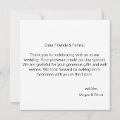 Elegant flower summer wedding サンキューカード (裏面)