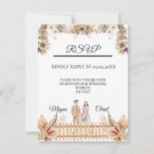 Elegant flower summer wedding 出欠カード (正面)