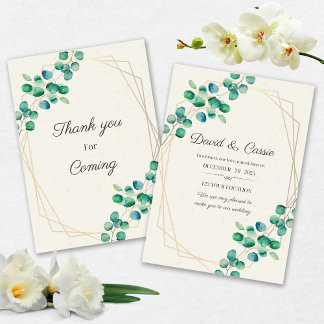 Elegant Flower Wedding Invitation 招待状