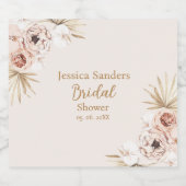 Elegant Flowers Boho Bridal Shower スパークリングワインラベル (シングルラベル)