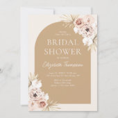 Elegant Flowers Boho Bridal Shower 招待状 (正面)