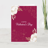 Elegant Flowers & Doodles Valentine's Card カード (正面)