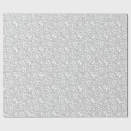 Elegant flowers light grey wrapping paper roll ラッピングペーパー