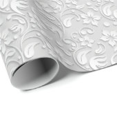 Elegant flowers light grey wrapping paper roll ラッピングペーパー (ロールコーナー)