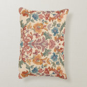 Elegant, Flowers Ornaments,Pink, Peach,Orange Blue アクセントクッション (裏面(縦))