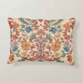 Elegant, Flowers Ornaments,Pink, Peach,Orange Blue アクセントクッション (裏面)