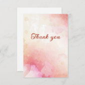 Elegant flowery pink abstract サンキューカード (正面/裏面)