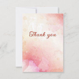 Elegant flowery pink abstract サンキューカード