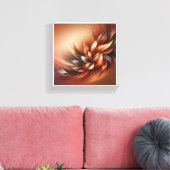 Elegant Fluid Leaf Abstract - Warm Terracotta and  キャンバスプリント (インサイチュ (リビング))