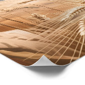 Elegant Flying Crane Over Golden Wheat Landscape   ポスター (角)