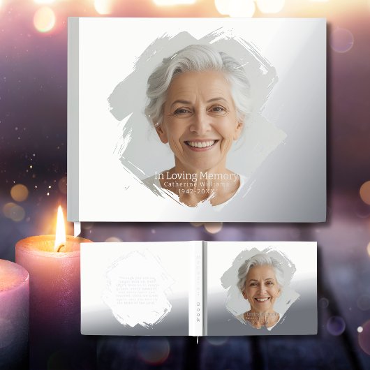 Elegant Foil Funeral Guest Book Photo Memory Book ゲストブック
