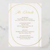 Elegant Foil Gold Wedding Details Enclosure Card 箔シーズンポストカード (正面)