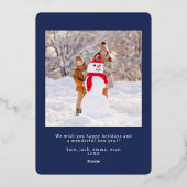 Elegant Foil Happy Holidays Photo Card Christmas 箔シーズンカード (裏面)