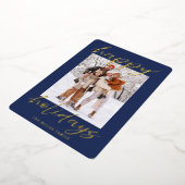 Elegant Foil Happy Holidays Photo Card Christmas 箔シーズンカード (回転した状態)