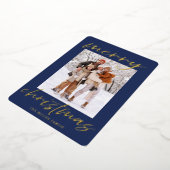 Elegant Foil Merry Christmas Photo Card 箔シーズンカード (回転した状態)