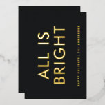 elegant foil non photo modern foil holiday card 箔シーズンカード<br><div class="desc">black white and foil non photo collage modern fun family christmas card design.</div>