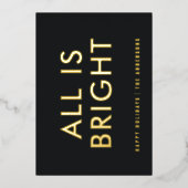 elegant foil non photo modern foil holiday card 箔シーズンカード (正面)