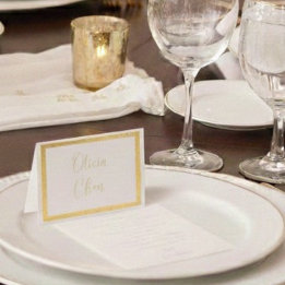 Elegant Foil Script Wedding Guest Name Seating Tag 箔カード