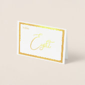 Elegant Foil Wedding Table Number Tent - EIGHT 箔カード (正面)
