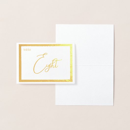 Elegant Foil Wedding Table Number Tent - EIGHT 箔カード (ディスプレー)