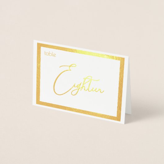 Elegant Foil Wedding Table Number Tent - EIGHTEEN 箔カード (正面)
