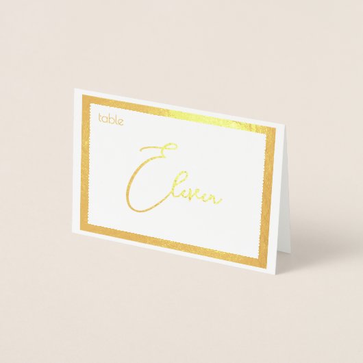 Elegant Foil Wedding Table Number Tent - ELEVEN 箔カード (正面)