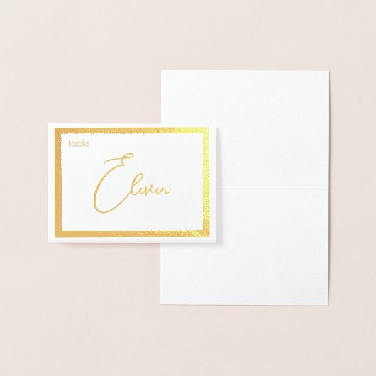 Elegant Foil Wedding Table Number Tent - ELEVEN 箔カード (ディスプレー)
