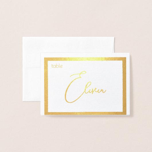 Elegant Foil Wedding Table Number Tent - ELEVEN 箔カード (封筒付き正面)