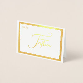 Elegant Foil Wedding Table Number Tent - FIFTEEN 箔カード