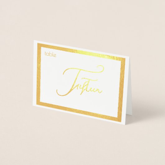 Elegant Foil Wedding Table Number Tent - FIFTEEN 箔カード (正面)