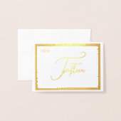 Elegant Foil Wedding Table Number Tent - FIFTEEN 箔カード (裏面封筒付き)