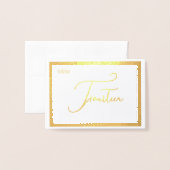 Elegant Foil Wedding Table Number Tent - FOURTEEN 箔カード (裏面封筒付き)