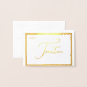 Elegant Foil Wedding Table Number Tent - FOURTEEN 箔カード (封筒付き正面)