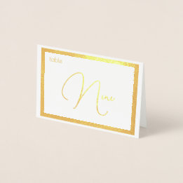 Elegant Foil Wedding Table Number Tent - NINE 箔カード