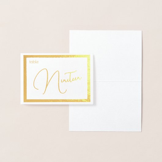 Elegant Foil Wedding Table Number Tent - NINETEEN 箔カード (ディスプレー)