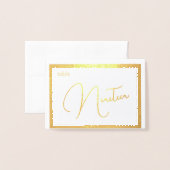 Elegant Foil Wedding Table Number Tent - NINETEEN 箔カード (封筒付き正面)