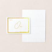 Elegant Foil Wedding Table Number Tent - ONE 箔カード (ディスプレー)