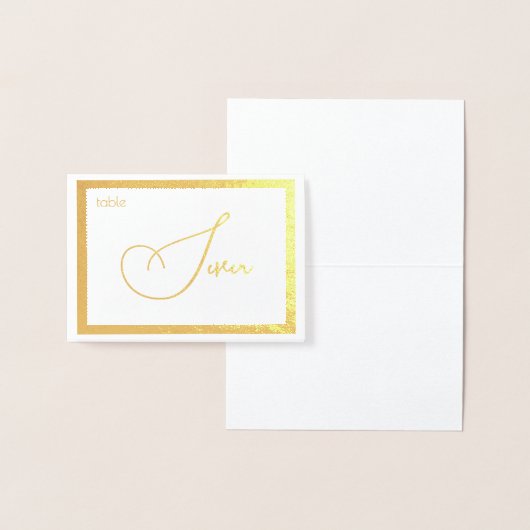 Elegant Foil Wedding Table Number Tent - SEVEN 箔カード (ディスプレー)