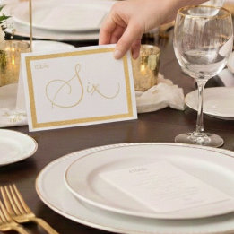 Elegant Foil Wedding Table Number Tent - SEVEN 箔カード