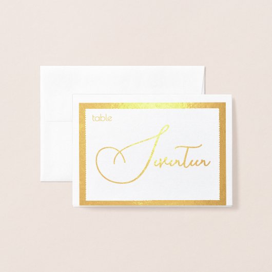 Elegant Foil Wedding Table Number Tent - SEVENTEEN 箔カード (封筒付き正面)